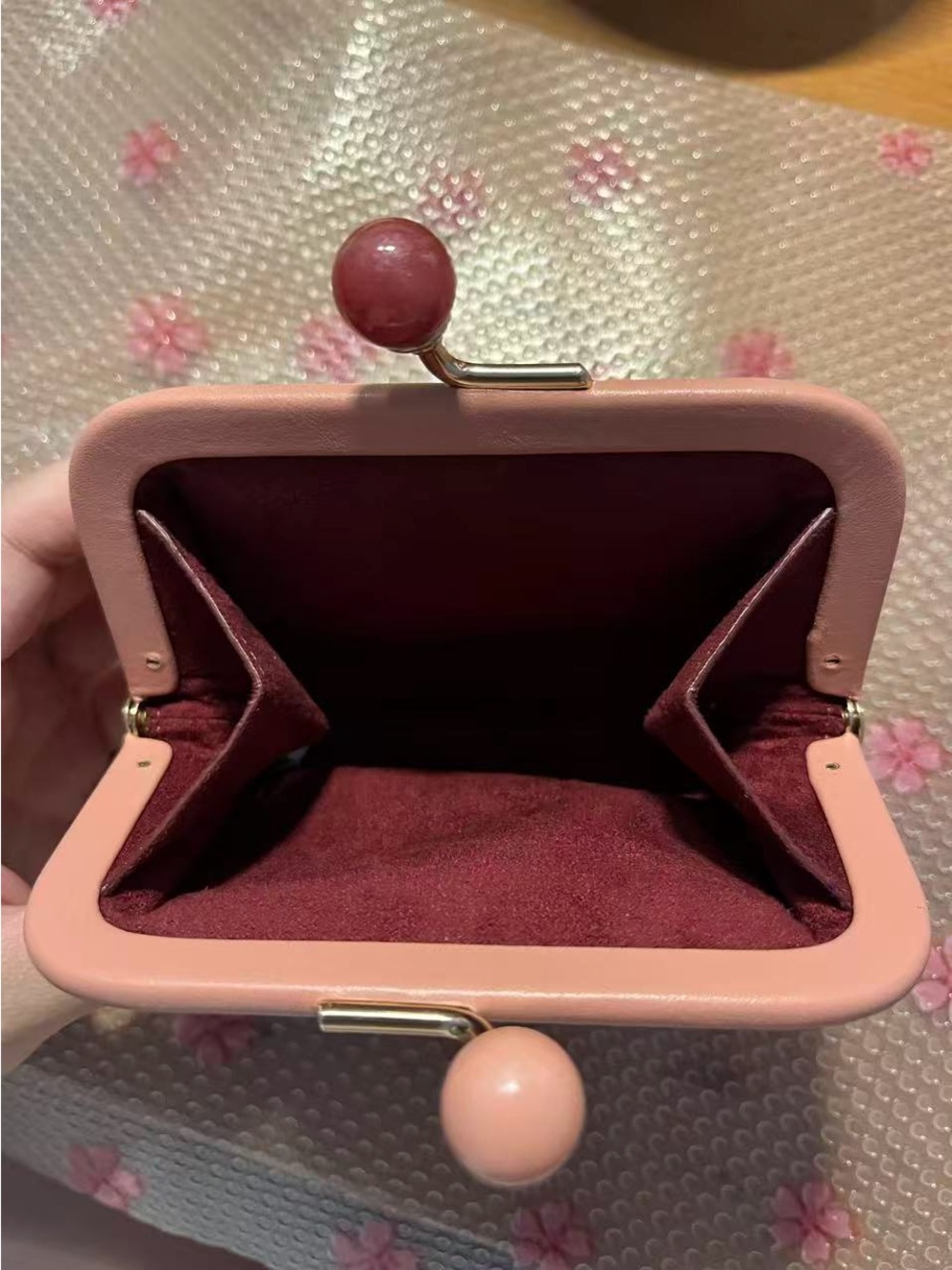 Coach Pink Leather Kiss-Lock Coin Purse - Picture 3 of 3